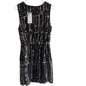 Black Boho Sequinned Dress